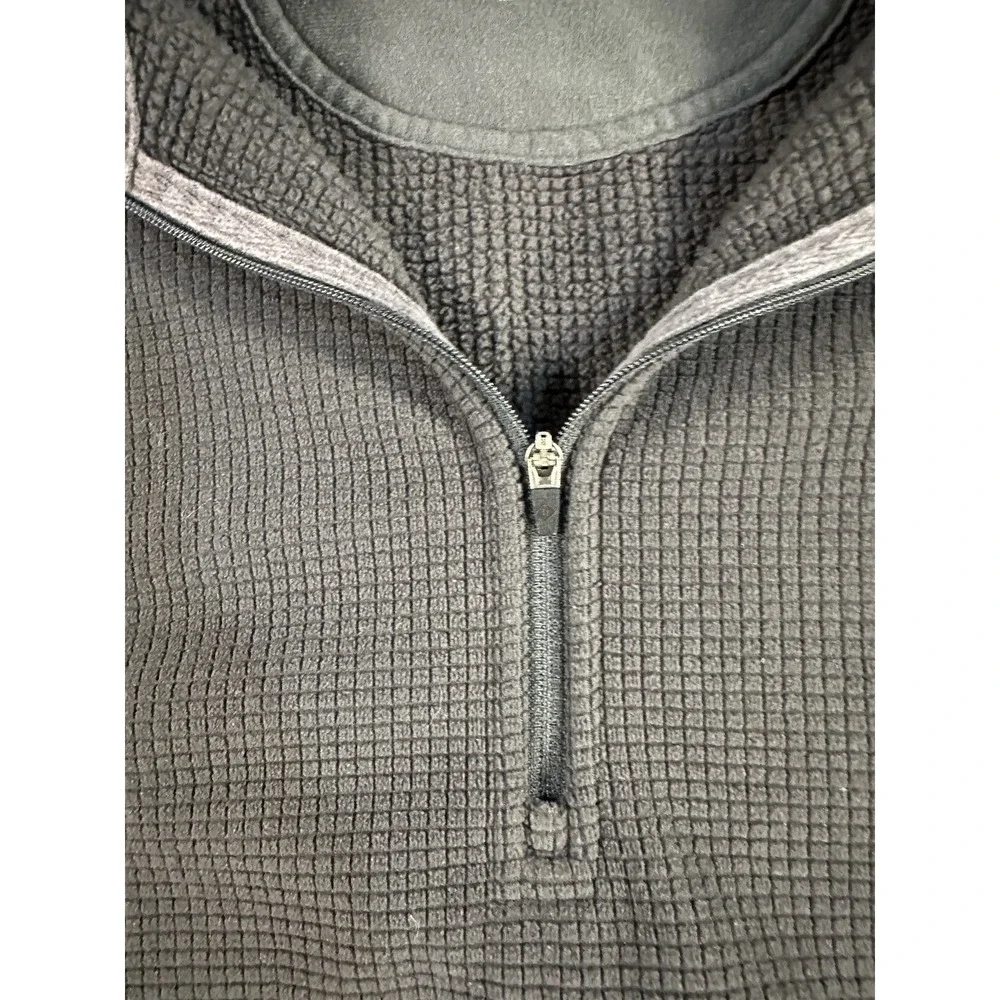 Eddie Bauer Waffle Knit‎ Sweater Mens XL Gray  Fleece 1/4  Pullover - Picture 6 of 7